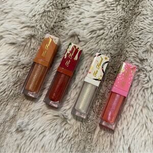 New Too Faced 4 Pc Holiday Glitter Lipgloss Set